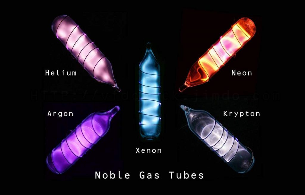 Image of Noble gas tubes neon sign