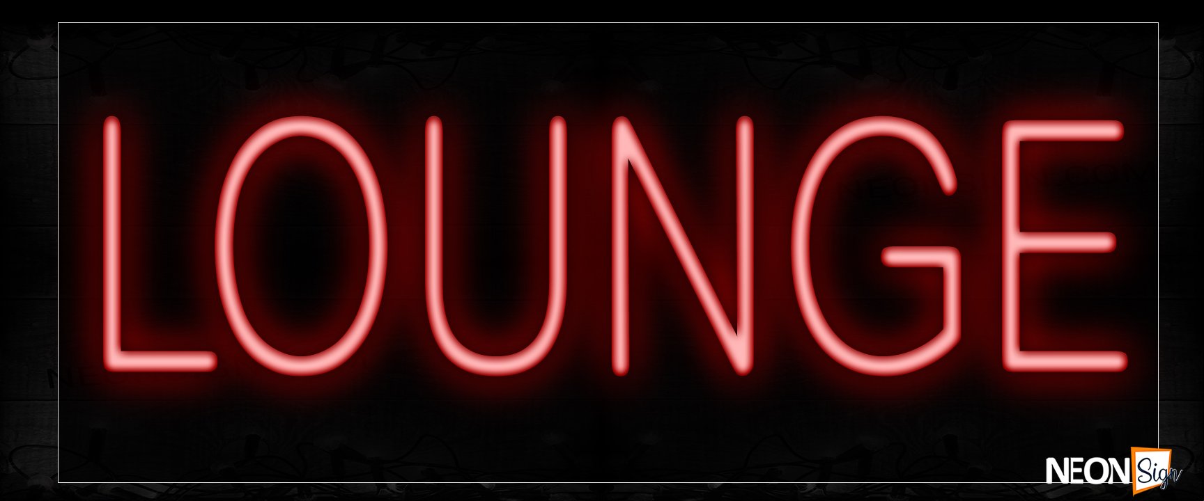 Image of Lounge In Red Neon Signs_10x24 Black Backing