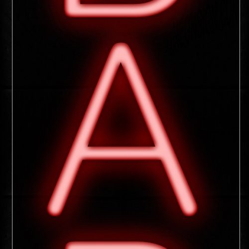 Image of 12199 Bar In Red Neon Signs - Vertical_8x24 Black Backing