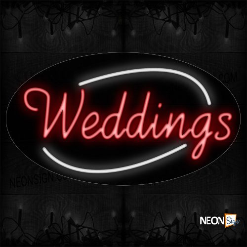 Image of Red Weddings Traditional Neon_17x30 Contoured Black Backing