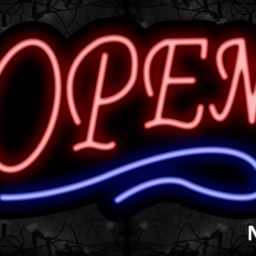 Image of Open With Blue Neon Sign