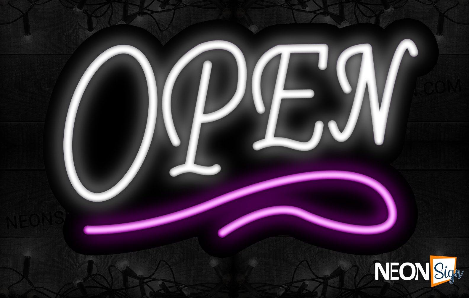 Image of Open With Purple Neon Sign