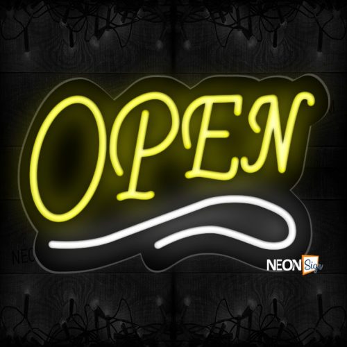 Image of Open With White Neon Sign