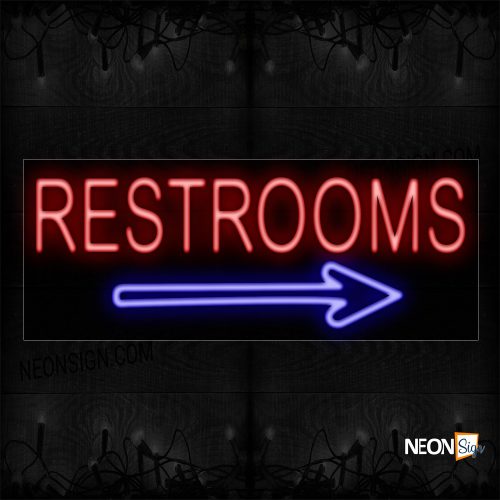 Image of Restrooms With Arrow Symbol Border Neon Sign