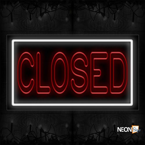 Image of Closed With White Border Traditional Neon