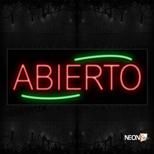 Image of Abierto With Green Arc Border Neon Sign