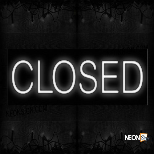 Image of Closed In White Neon Sign