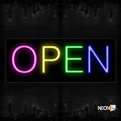 Image of Colorful Open Neon Sign