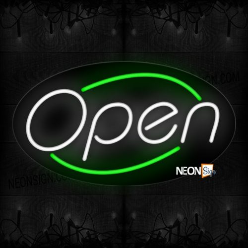 Image of Open With Black Backing Neon Sign