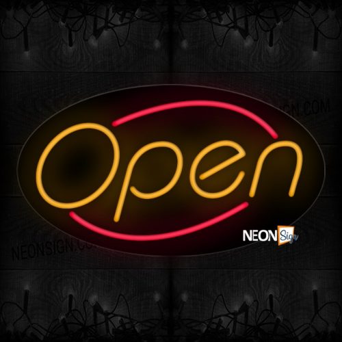 Image of Open With Pink arc Border Neon Sign