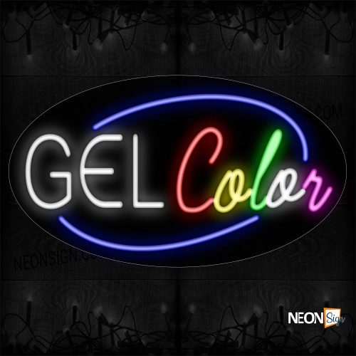 Image of Gel Color With Circle Border Neon Sign