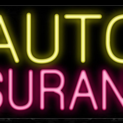 Image of 10012 Auto Insurance Neon Sign_13x32 Black Backing
