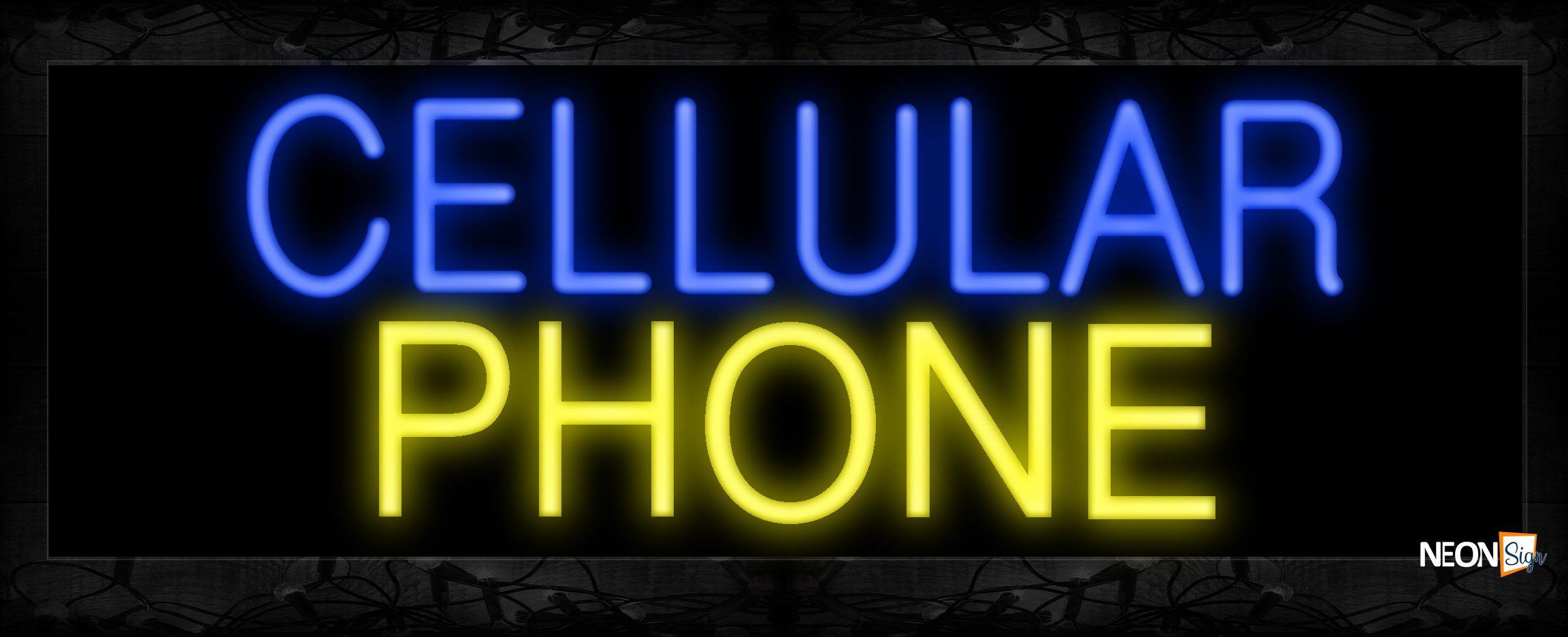 Image of 10034 Cellular Phone Neon Sign 13x32 Black Backing