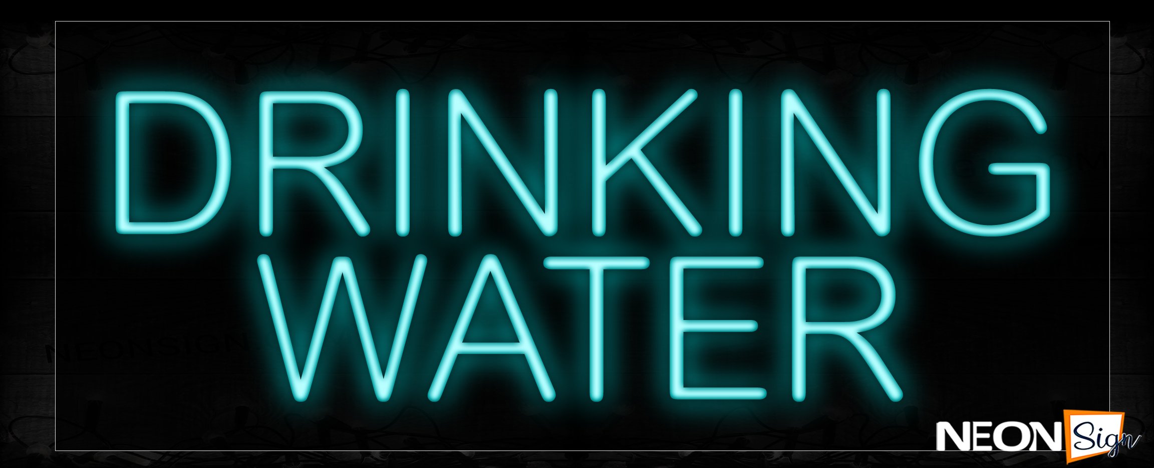 Image of 10051 Drinking Water Neon Signs_13x32 Black Backing