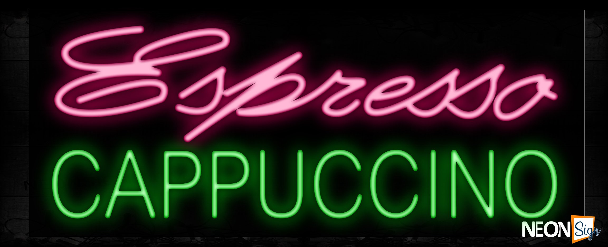 Image of 10054 Espresso Cappuccino Neon Sign_13x32 Black Backing