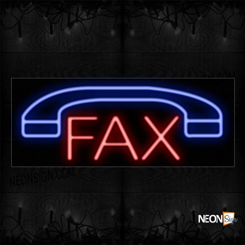 Image of 10057 Fax With Telephone Logo Neon Signs_13x32 Black Backing