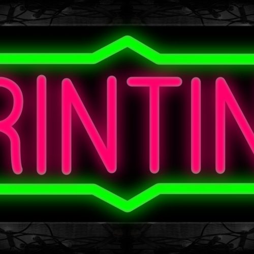 Image of 10114 Printing with border line Neon Signs 13x32 Black Backing