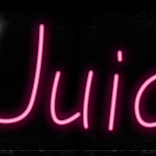 Image of 10192 Juice In Pink With Logo Neon Signs_13x32 Black Backing