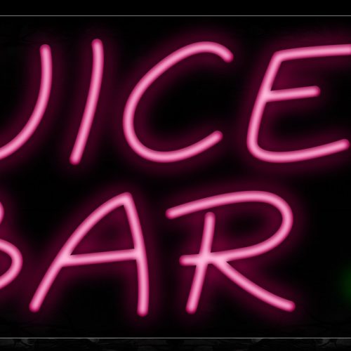 Image of 10193 Juice Bar with glass logo Neon Sign_13x32 Black Backing