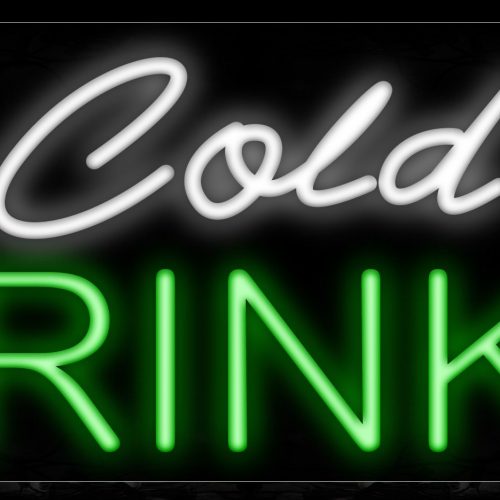 Image of 10222 Cold Drinks Neon Sign_13x32 Black Backing