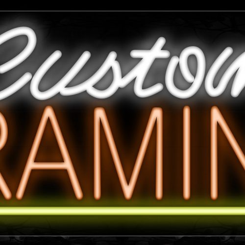 Image of 10224 Custom Framing With Yellow Border Neon Signs_13x27 Black Backing