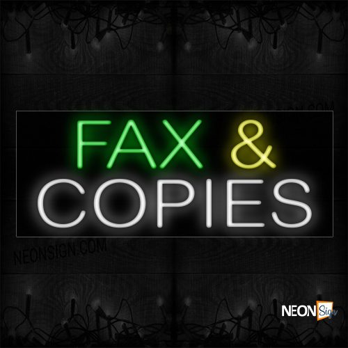 Image of 10241 Fax & Copies Neon Signs_13x32 Black Backing