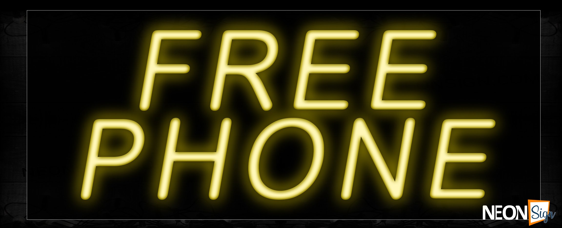Image of 10243 Free Phone Neon Sign_13x32 Black Backing