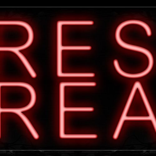 Image of 10244 Fresh Bread In Red Neon Signs_13x32 Black Backing