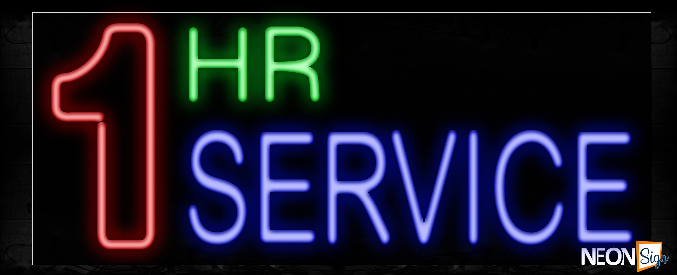 Image of 10290 1 HR SERVICE Neon Sign_13x32 Black Backing