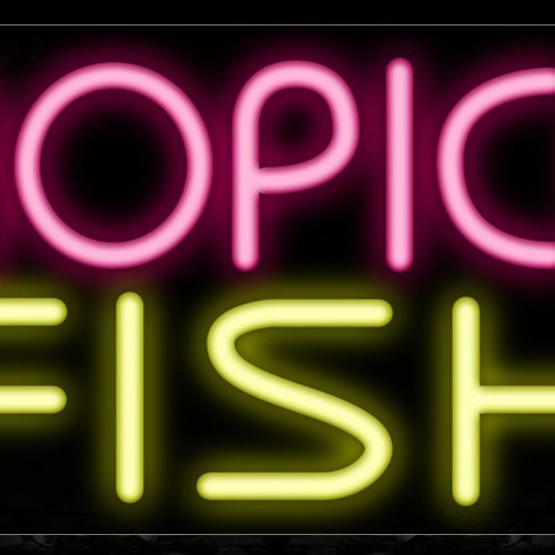Image of 10305 Tropical Fish All Caps With 2 Lines Traditional Neon_13x32 Black Backing (1)