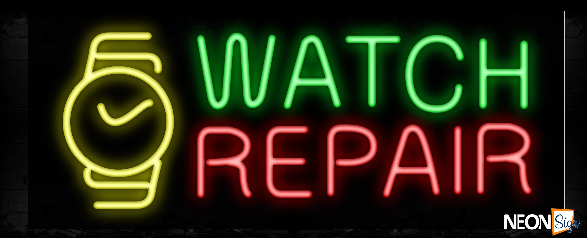 Image of 10475 Watch Repair Traditional Neon_13x32 Black Backing