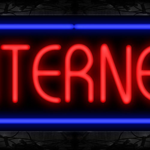 Image of 10564 Internet with border Neon Sign 13x32 Black Backing