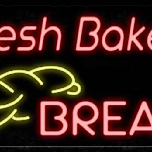 Image of 10669 Fresh Baked Bread Traditional Neon_20x37 Black Backing