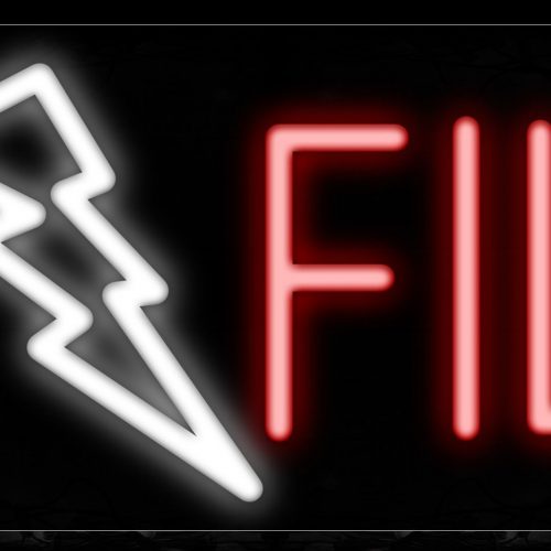 Image of 10717 E File With Electric Symbol And All Caps Traditional Neon_13x32 Black Backing