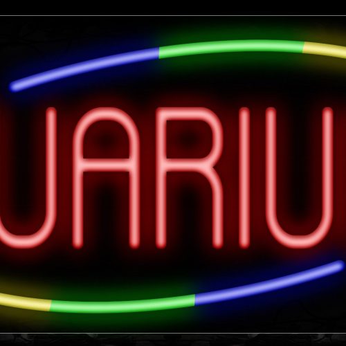 Image of 10728 Aquariums with curve line Neon Sign_13x32 Black Backing