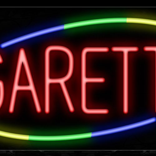 Image of 10769 Red Cigarettes Traditional Neon_13x32 Black Backing