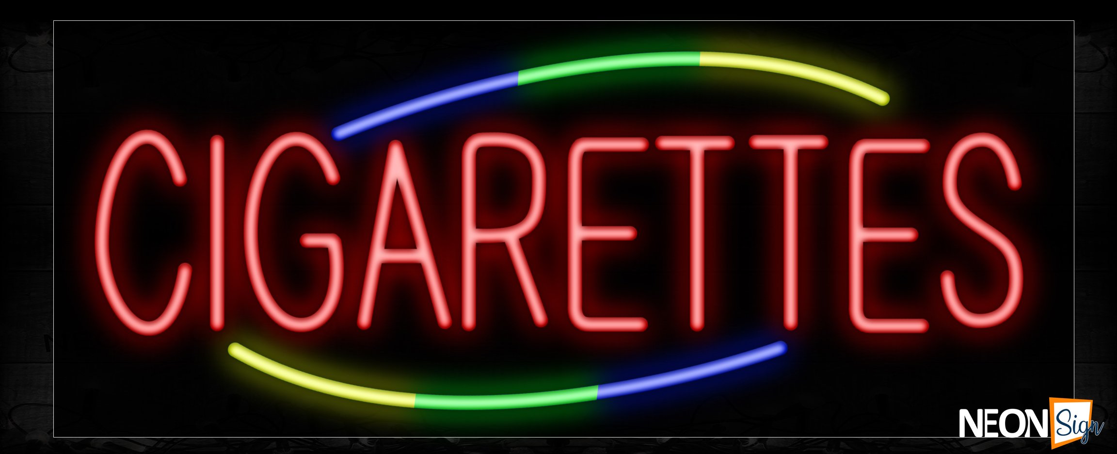 Image of 10769 Red Cigarettes Traditional Neon_13x32 Black Backing