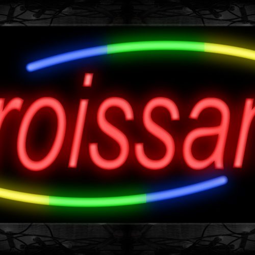 Image of 10775 Croissants with curve line Neon Sign 13x32 Black Backing