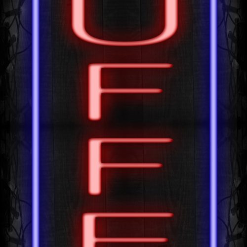 Image of 10972 Buffet with blue border LED Flex (Vertical sign)_13x32 Black Backing