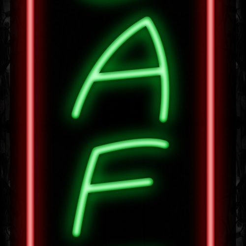 Image of 10974 Cafe with border Neon Signs_32 x12 Black Backing