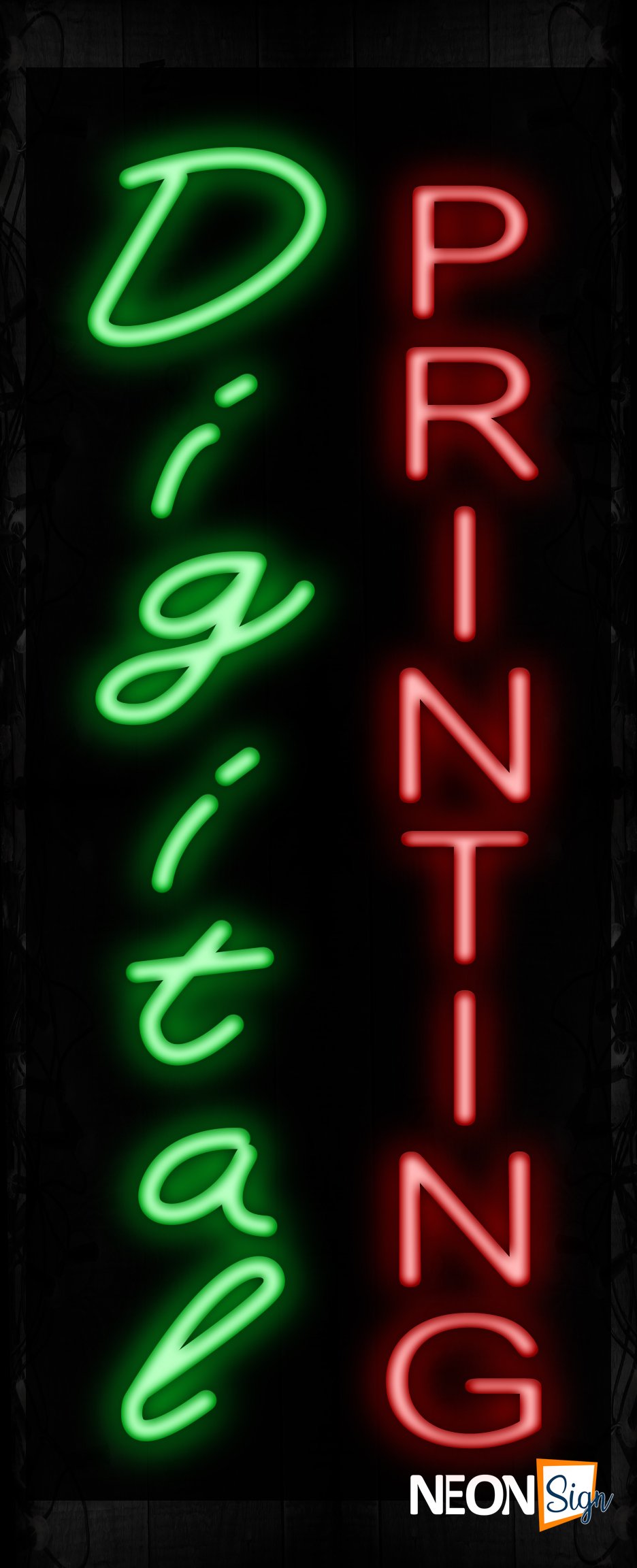 Image of 11021 Digital Printing (Vertical) Neon Sign_32 x12 Black Backing