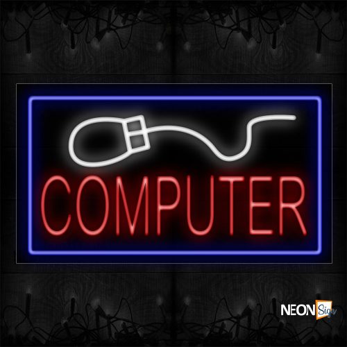 Image of 11066 Computer With Mouse Logo Neon Signs_20x37 Black Backing
