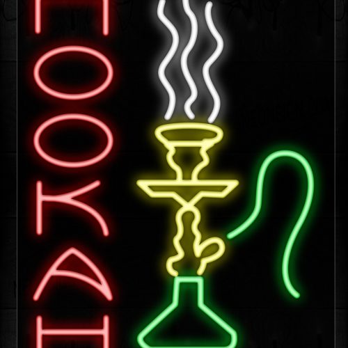 Image of 11250 Hookah With Logo Neon Signs_24x31 Black Backing