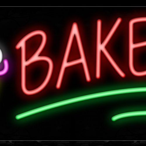 Image of 11357 Bakery with cupcake Traditional Neon_13x32 Black Backing
