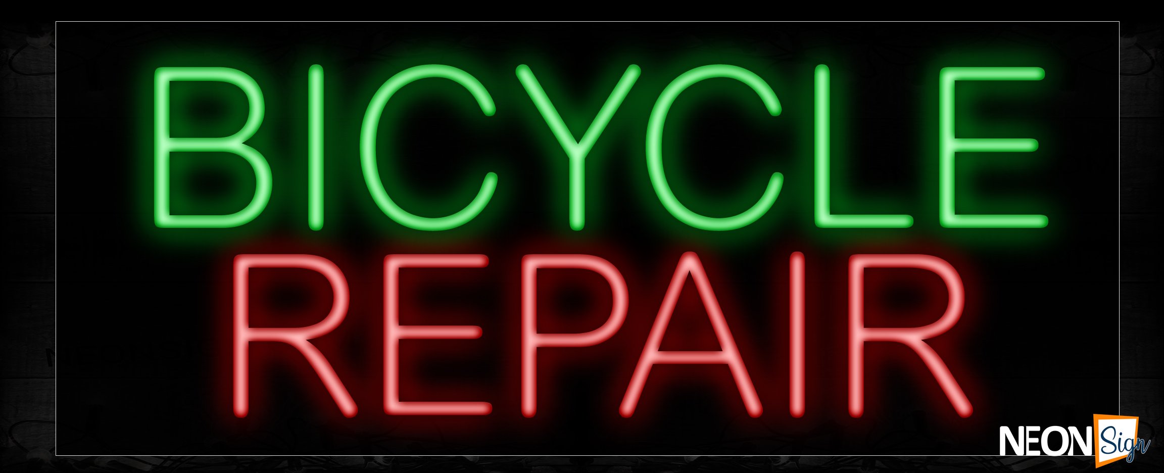 Image of 11361 Bicycle Repair Neon Sign_13x32 Black Backing