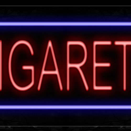Image of 11384 E-Cigarettes In Red With Blue Lines Neon Signs_13x32 Black Backing