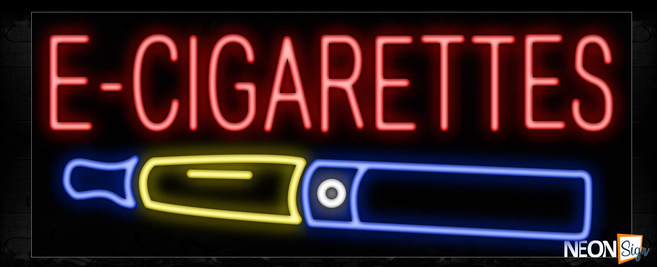 Image of 11385 E-Cigarettes with logo Neon Sign_13x32 Black Backing