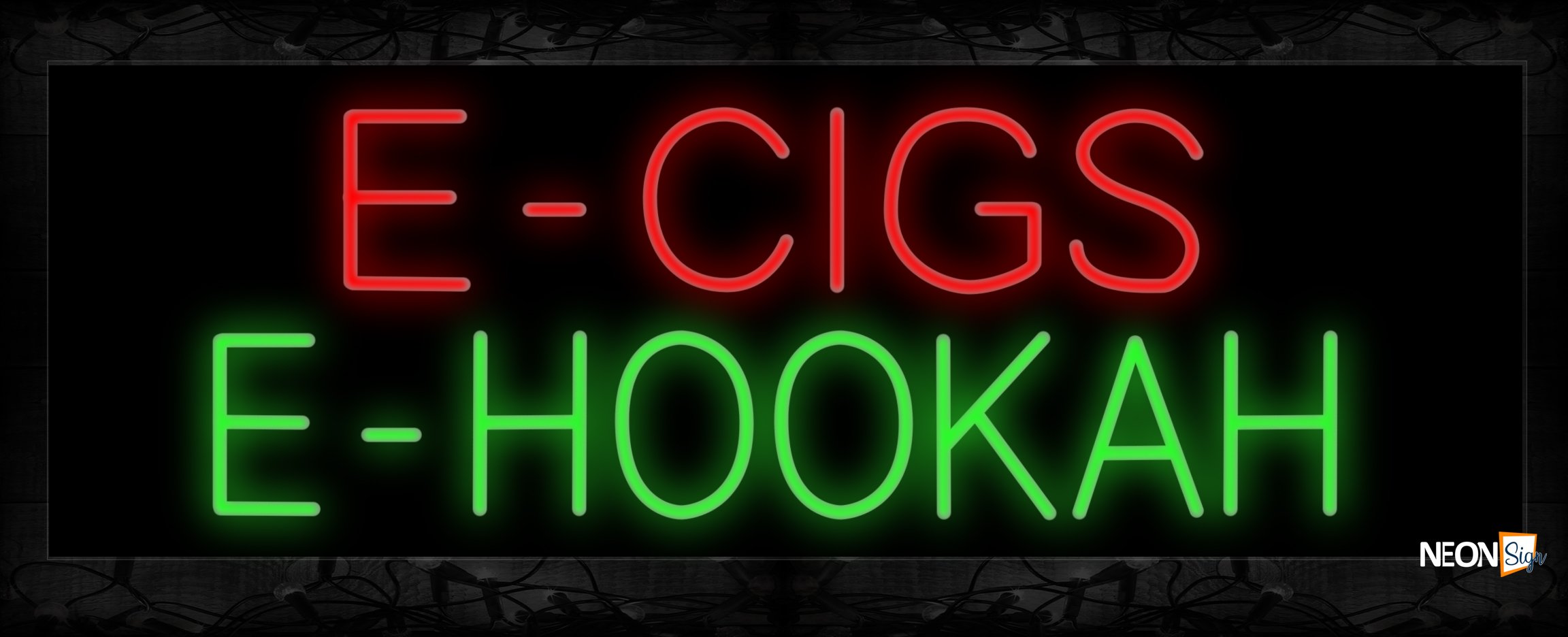 Image of 11389 E-Cigs E-Hookah Neon Sign 13x32 Black Backing