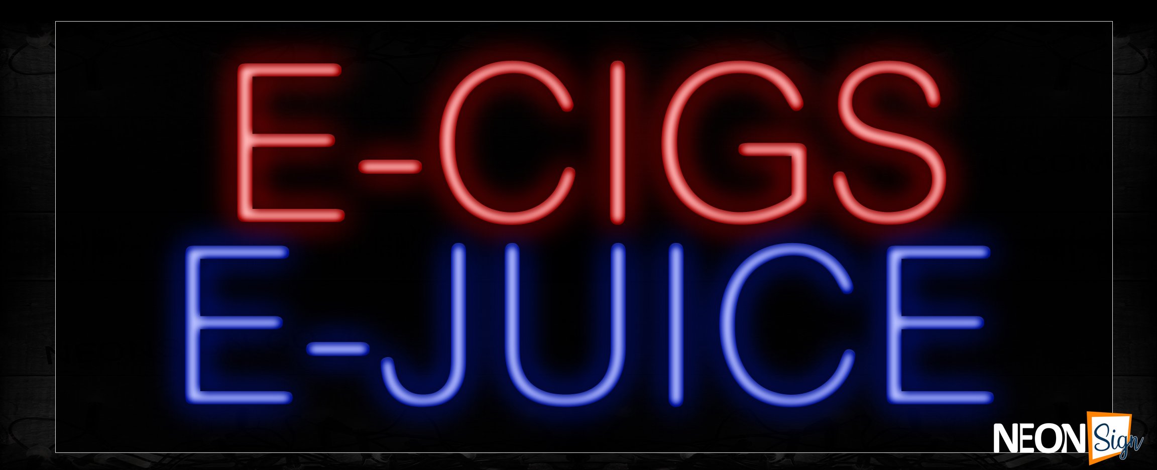 Image of 11390 E-cigs E-juice Neon Sign_13x32 Black Backing