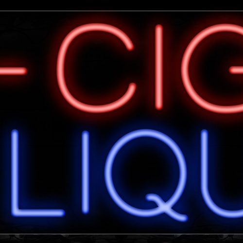 Image of 11391 E-Cigs E-Liquid Neon Sign_13x32 Black Backing
